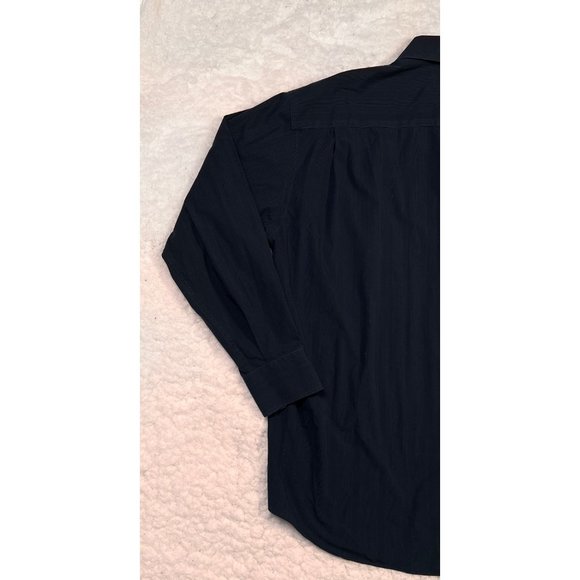 Claiborne Shirt Men's Long Sleeve Casual Button Up Collared Striped Blue Large - Picture 6 of 8